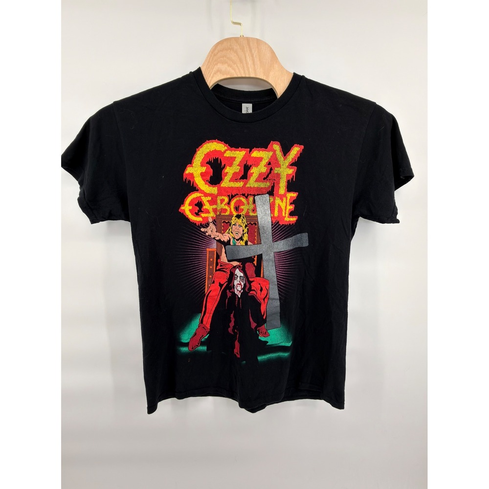 Ozzy Osbourne Graphic Band Tee Men's Size‎ Large Black Heavy Cotton Rock Music